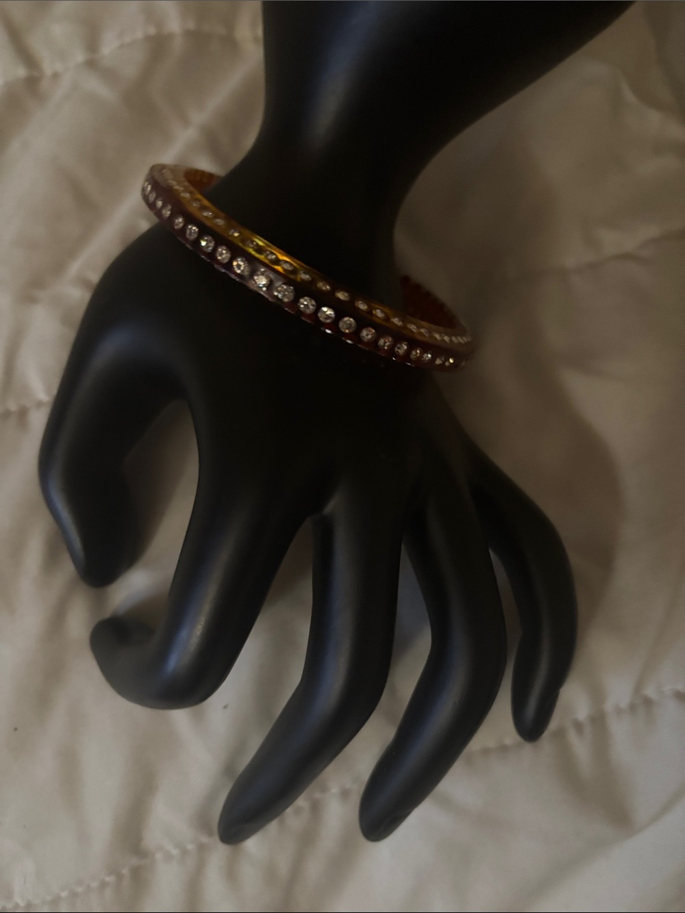 Fashion Jewelry Brown and Gold Rhinestone Bangle Bracelet